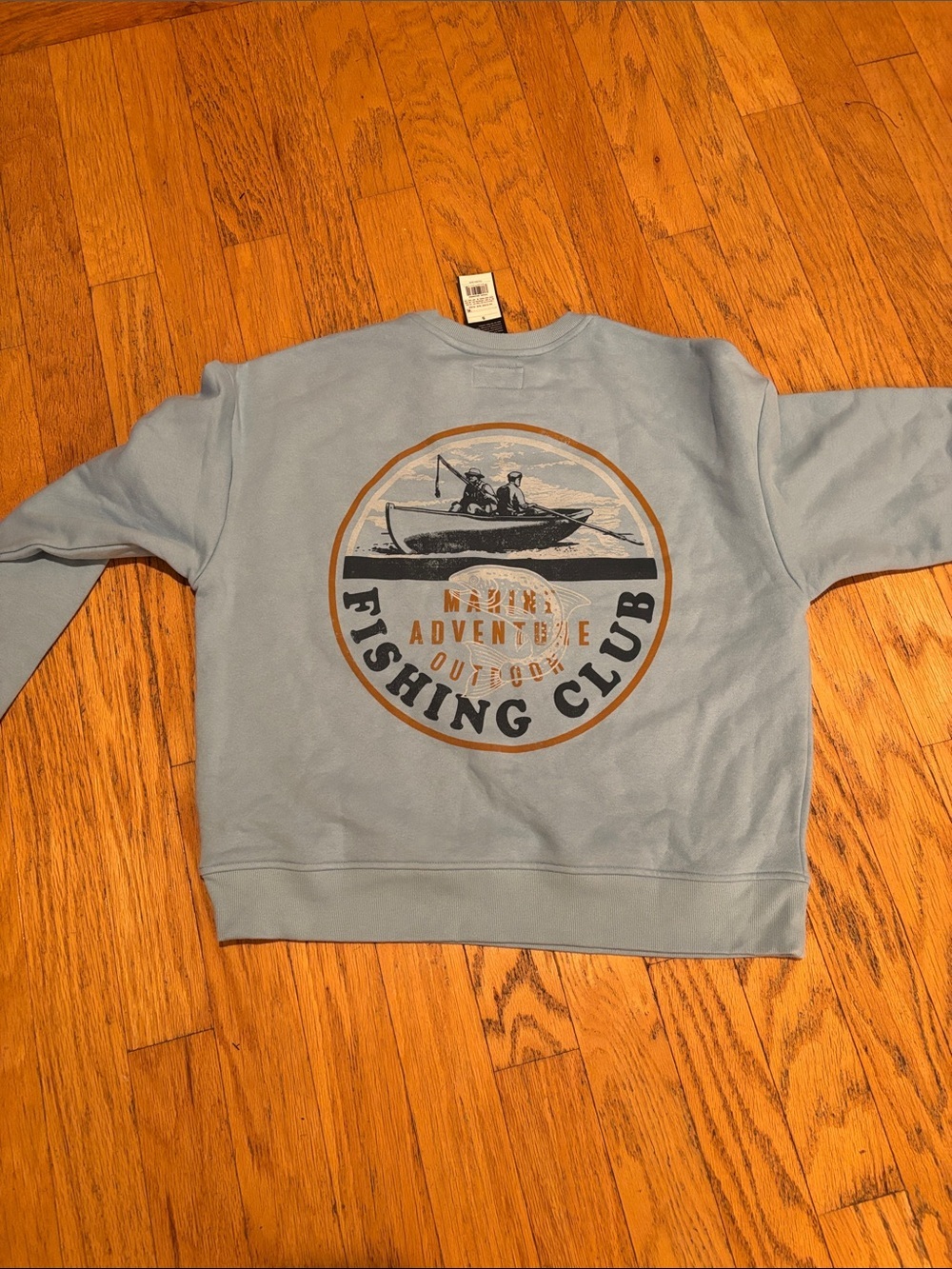 Original Use Sweatshirt Mens Small
Blue Marine Adventure Outdoor
Fishing Club